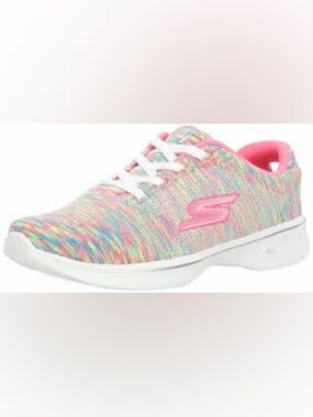 Skechers Sz 9 Go Walk 4 Cherish sneakers knit upper in space-dye pastels